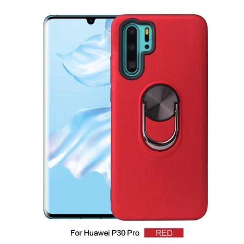 

360 Rotary Multifunctional Stent PC+TPU Case for Huawei P30 Pro , with Magnetic Invisible Holder(Red)