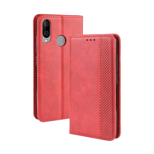 

Magnetic Buckle Retro Crazy Horse Texture Horizontal Flip Leather Case for Wiko VIEW 3 LITE , with Holder & Card Slots & Photo Frame(Red)