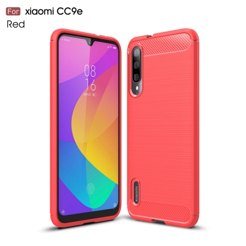 

Brushed Texture Carbon Fiber TPU Case for Xiaomi Mi CC9e / Xiaomi A3(Red)