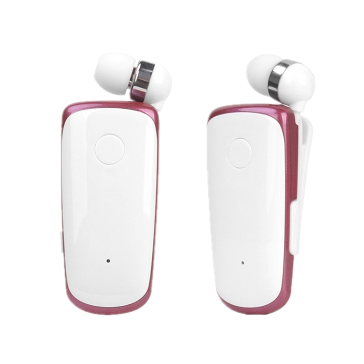 

K39 Wireless Bluetooth Headset CSR DSP chip In-Ear Vibrating Alert Wear Clip Hands Free Earphone (Rose Red)