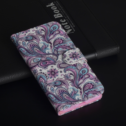 

3D Visual Painting Left And Right Open Leather Case for Galaxy Note 10+, With Bracket & Card Slot & Wallet & Bracelet(Ombre Flowers)