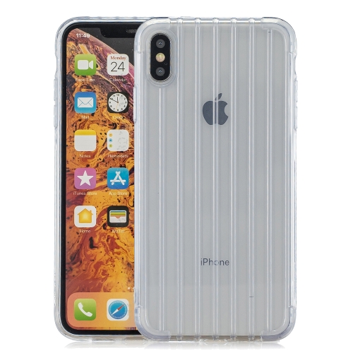 

Suitcase Style Striped Soft TPU Case for iPhone X / XS(Transparent)