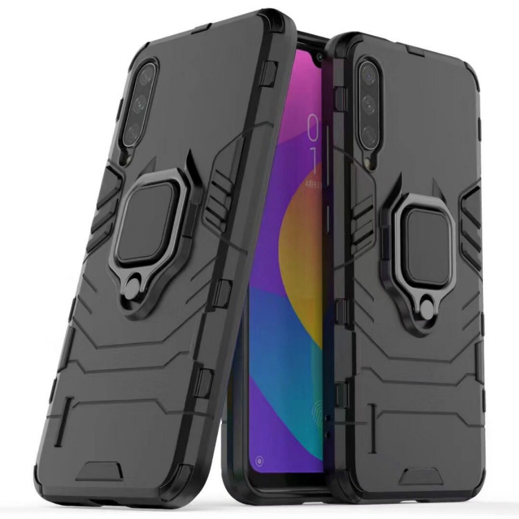 

PC + TPU Shockproof Protective Case with Magnetic Ring Holder for Xiaomi Mi CC9 / A3 Lite(Black)