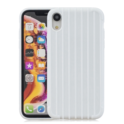 

Suitcase Style Striped Soft TPU Case for iPhone XR(White)