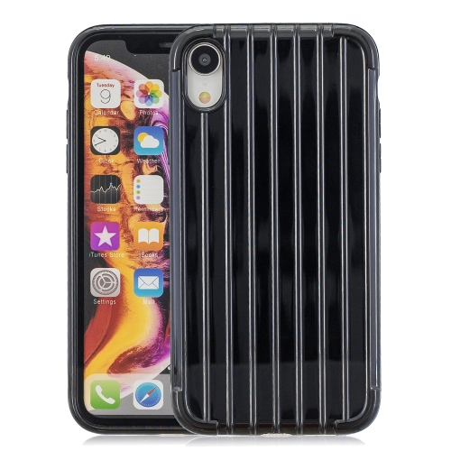 

Suitcase Style Striped Soft TPU Case for iPhone XR(Black)