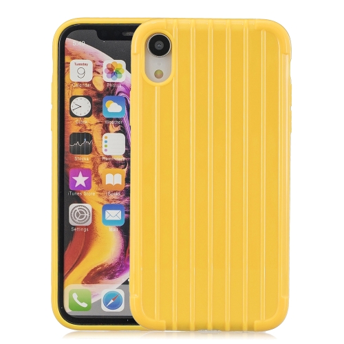 

Suitcase Style Striped Soft TPU Case for iPhone XR(Yellow)