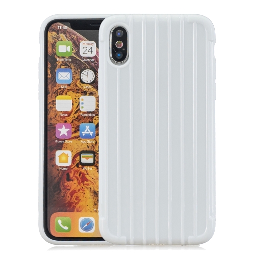 

Suitcase Style Striped Soft TPU Case for iPhone XS Max(White)