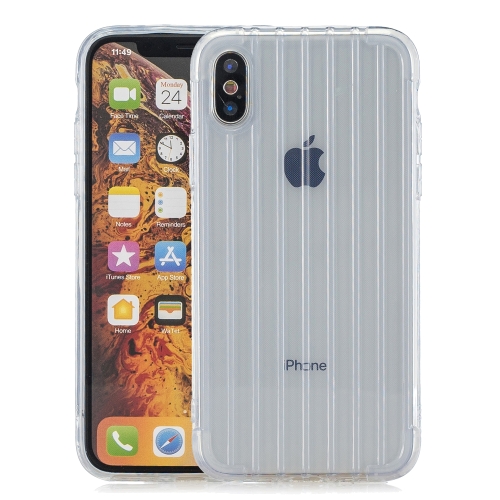 

Suitcase Style Striped Soft TPU Case for iPhone XS Max(Transparent)
