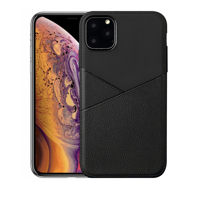 

Ultra-thin Shockproof Soft TPU + Leather Case for iPhone 11(Black)