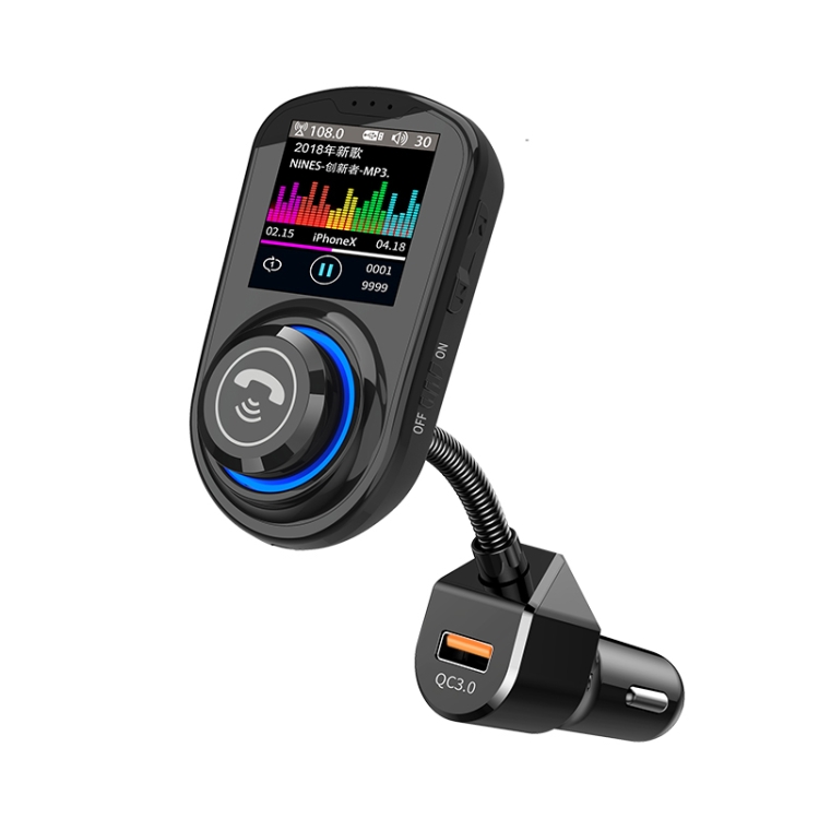 

G45 Color Screen Car Bluetooth MP3 Player Car Charger FM Transmitter Phone Speakerphone(Black)