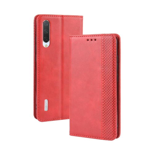 

Magnetic Buckle Retro Crazy Horse Texture Horizontal Flip Leather Case for Xiaomi CC9e /A3, with Holder & Card Slots & Photo Frame(Red)