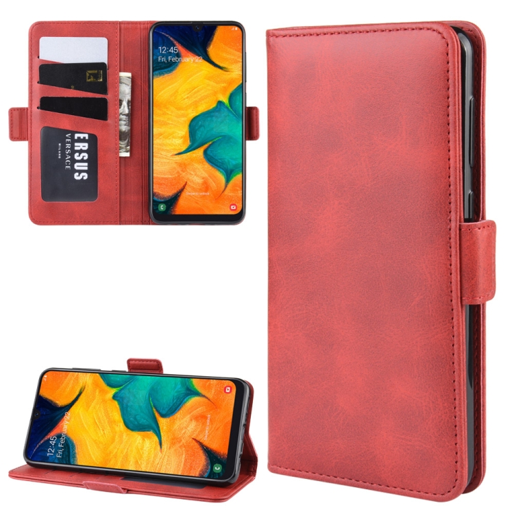 

Wallet Stand Leather Cell Phone Case for Galaxy A30 / A20，with Wallet & Holder & Card Slots(Red)