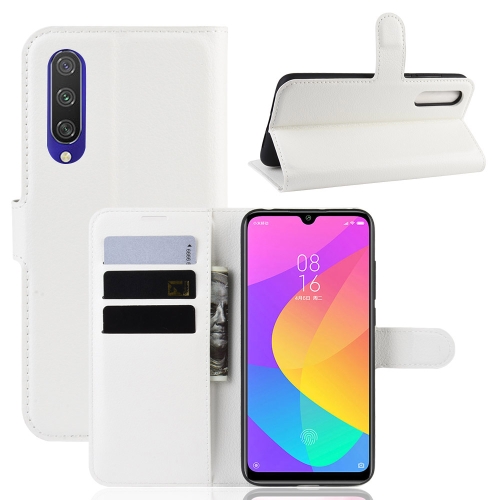 

Litchi Texture Horizontal Flip Leather Case for Xiaomi MI CC9e / MI A3, with Wallet & Holder & Card Slots(white)