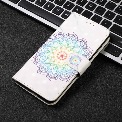 

3D Visual Painting Left And Right Open Leather Case for LG G8 ThinQ , With Bracket & Card Slot & Wallet & Bracelet(Mandala Pattern)