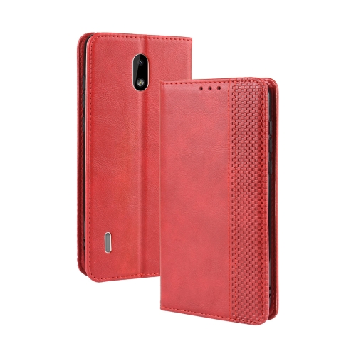 

Magnetic Buckle Retro Crazy Horse Texture Horizontal Flip Leather Case for Nokia 3.1 C , with Holder & Card Slots & Photo Frame(Red)