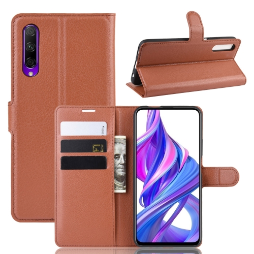 

Litchi Texture Horizontal Flip Leather Case for Honor 9X / Honor 9X Pro , with Wallet & Holder & Card Slots(Brown)