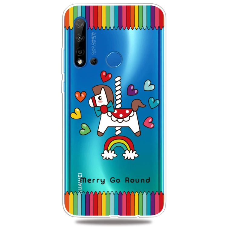 

Fashion Soft TPU Case 3D Cartoon Transparent Soft Silicone Cover Phone Cases For Huawei Nova5i / P20 Lite 2019(Merry-go-round)
