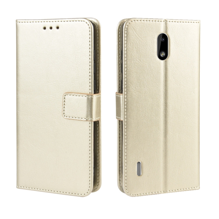 

Retro Crazy Horse Texture Horizontal Flip Leather Case for Motorola Moto One Pro , with Holder & Card Slots & Photo Frame(Gold)