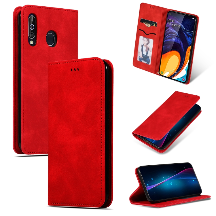 

Retro Skin Feel Business Magnetic Horizontal Flip Leather Case for Galaxy A60 / M40(Red)