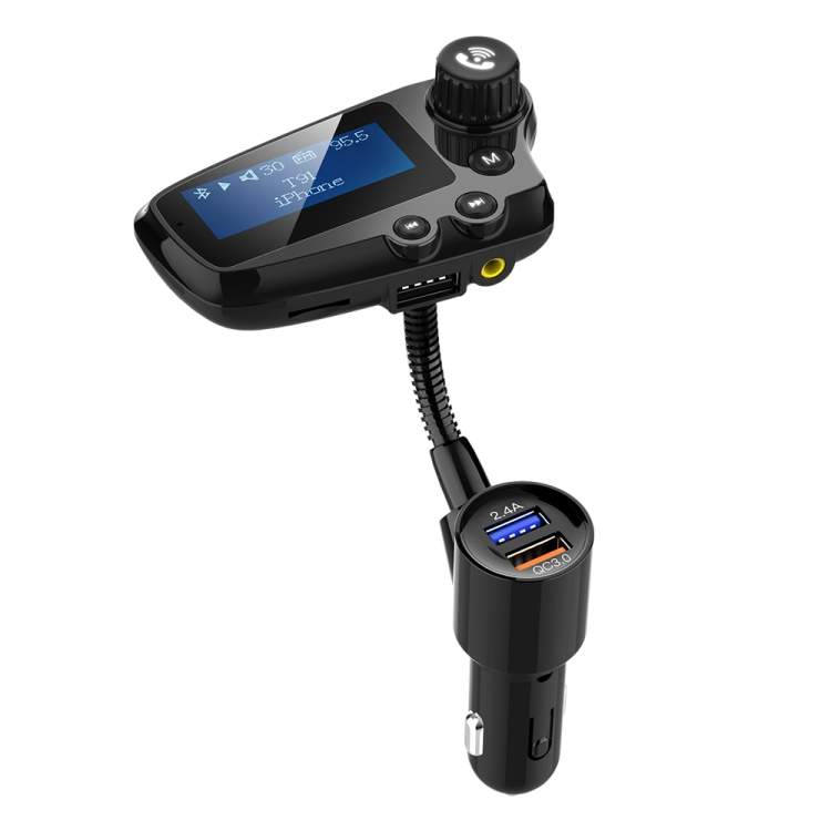 

T91Large Screen Car MP3 Player Bluetooth Receive Hands-Free Phone Car Music Cigarette Lighter QC3.0 Quick Charge Car Charge(Black)