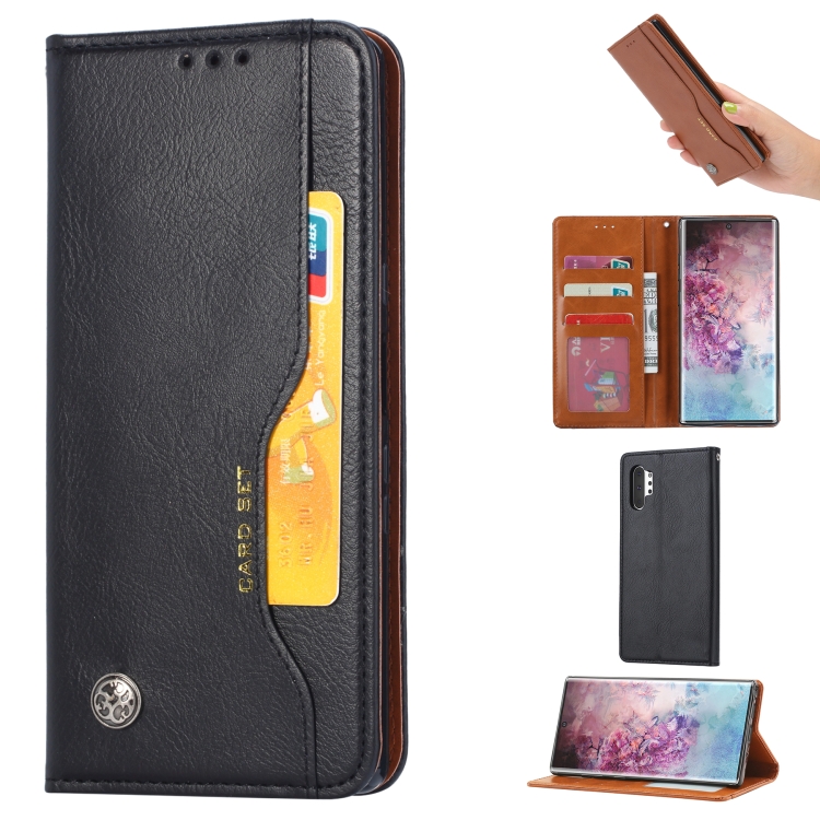 

Knead Skin Texture Horizontal Flip Leather Case for Galaxy Note10+ , with Photo Frame & Holder & Card Slots & Wallet(Black)