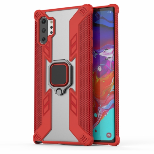 

Iron Warrior Shockproof PC + TPU Protective Case for Galaxy Note10+ / Note10+ 5G , with Ring Holder(Red)