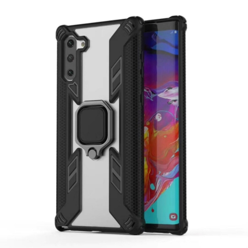 

Iron Warrior Shockproof PC + TPU Protective Case for Galaxy Note10 / Note10 5G , with Ring Holder(Black)