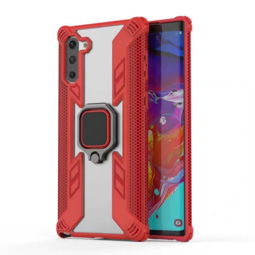 

Iron Warrior Shockproof PC + TPU Protective Case for Galaxy Note10 / Note10 5G , with Ring Holder(Red)