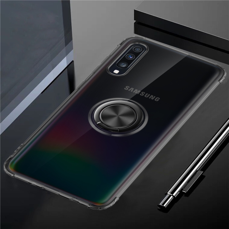 

Ultra-thin TPU Protective Case for Galaxy A50, with 360 Degree Rotation Holder(Black)