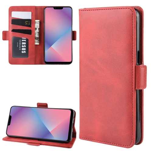

Wallet Stand Leather Cell Phone Case for OPPO A5 / A3S / AX5，with Wallet & Holder & Card Slots(Red)
