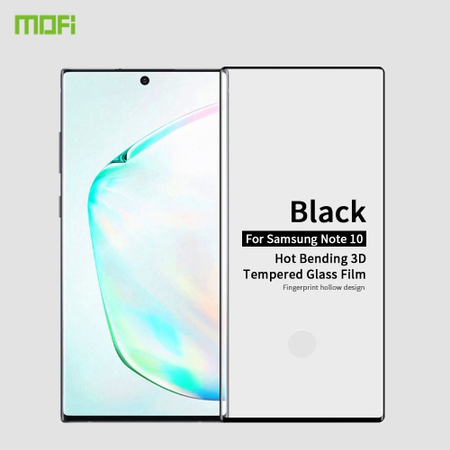 

MOFI 9H 3D Explosion Proof Thermal Bending Full Screen Covered With Tempered Glass Film for Galaxy note10(Black)