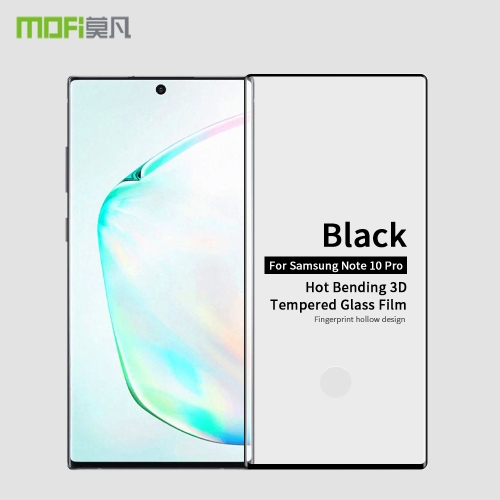 

MOFI 9H 3D Explosion Proof Thermal Bending Full Screen Covered With Tempered Glass Film for Galaxy note10+(Black)