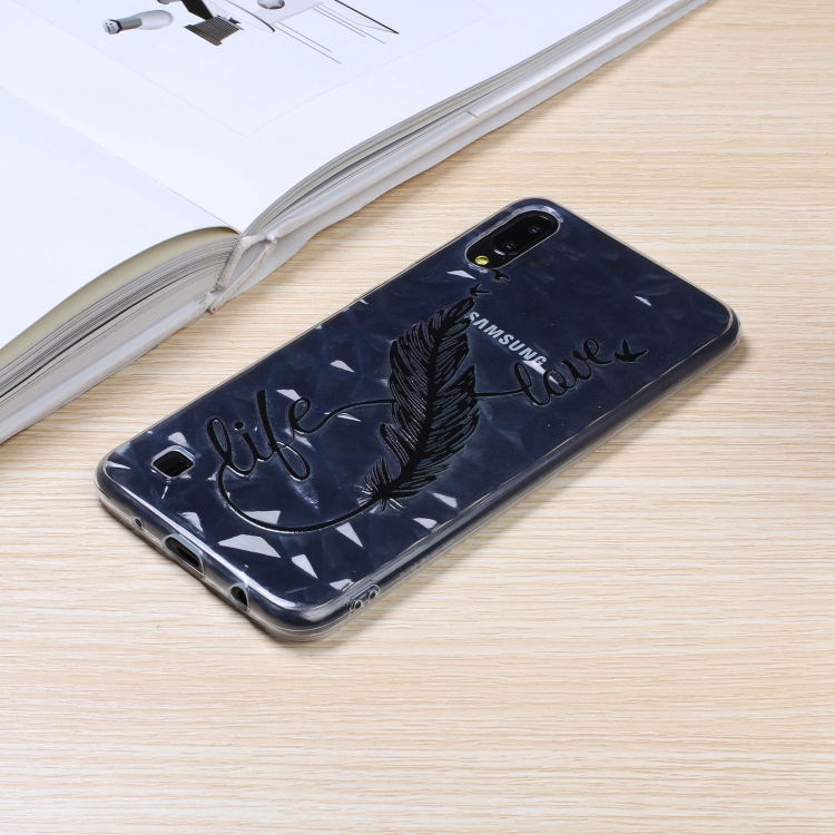 

Diamond Pattern Painted TPU Protective Case for Galaxy A10 / M10.(Feather Pen Pattern)