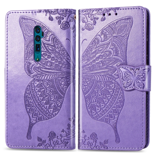 

Butterfly Love Flowers Embossing Horizontal Flip Leather Case for OPPO Reno 10x Zoom, with Holder & Card Slots & Wallet & Lanyard(Light Purple)