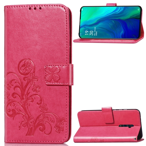 

Lucky Clover Pressed Flowers Pattern Leather Case for OPPO Reno 10x Zoom, with Holder & Card Slots & Wallet & Hand Strap(Rose)