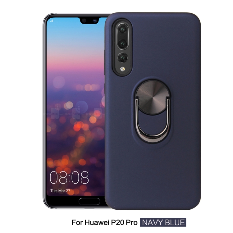 

360 Rotary Multifunctional Stent PC+TPU Case for Huawei P20 Pro,with Magnetic Invisible Holder(Navy Blue)