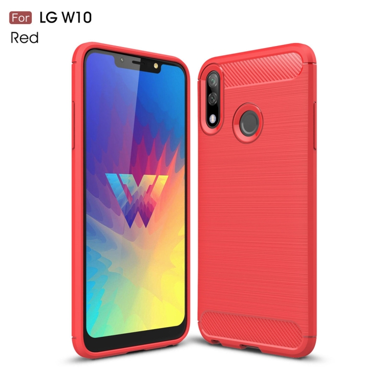 

Brushed Texture Carbon Fiber TPU Case for LG W10(Red)