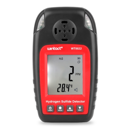 

WINTACT WT8822 Hydrogen Sulfide Detector Independent H2S Gas Sensor Warning-up High Sensitive Poisoning Alarm Detector