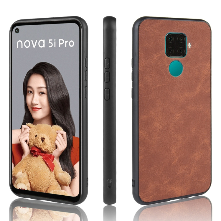 

Shockproof Sheep Skin PC + PU + TPU Case For Huawei Nova 5i Pro / Mate 30 Lite(Brown)