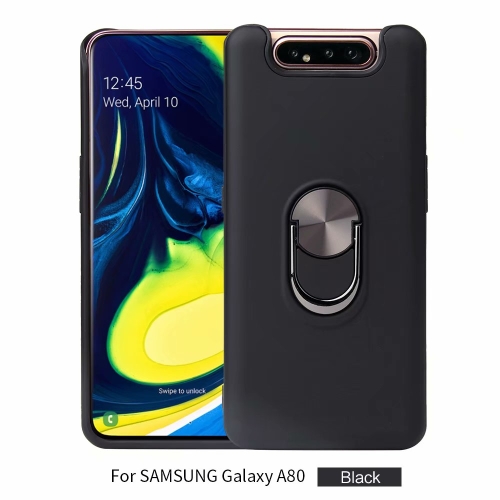 

360 Rotary Multifunctional Stent PC+TPU Case for Galaxy A80, with Magnetic Invisible Holder(Black)