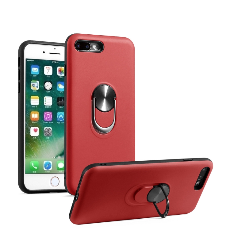 

360 Rotary Multifunctional Stent PC+TPU Case for iPhone 7 Plus / 8 Plus ,with Magnetic Invisible Holder(Red)