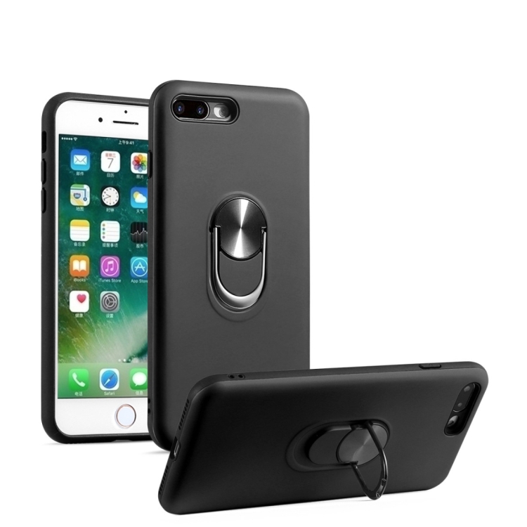 

360 Rotary Multifunctional Stent PC+TPU Case for iPhone 7 Plus / 8 Plus ,with Magnetic Invisible Holder(Black)