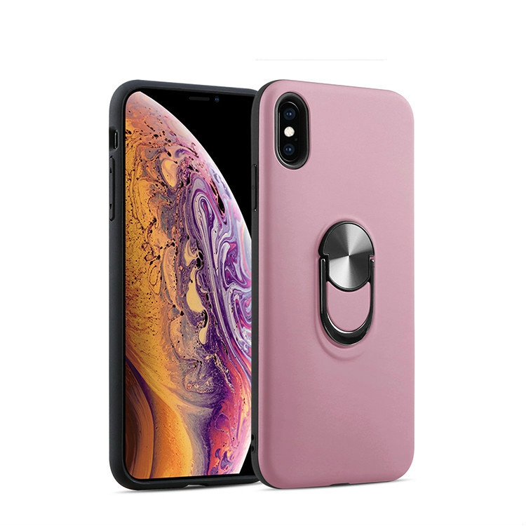 

360 Rotary Multifunctional Stent PC+TPU Case for iPhone X / XS,with Magnetic Invisible Holder(Rose Gold)