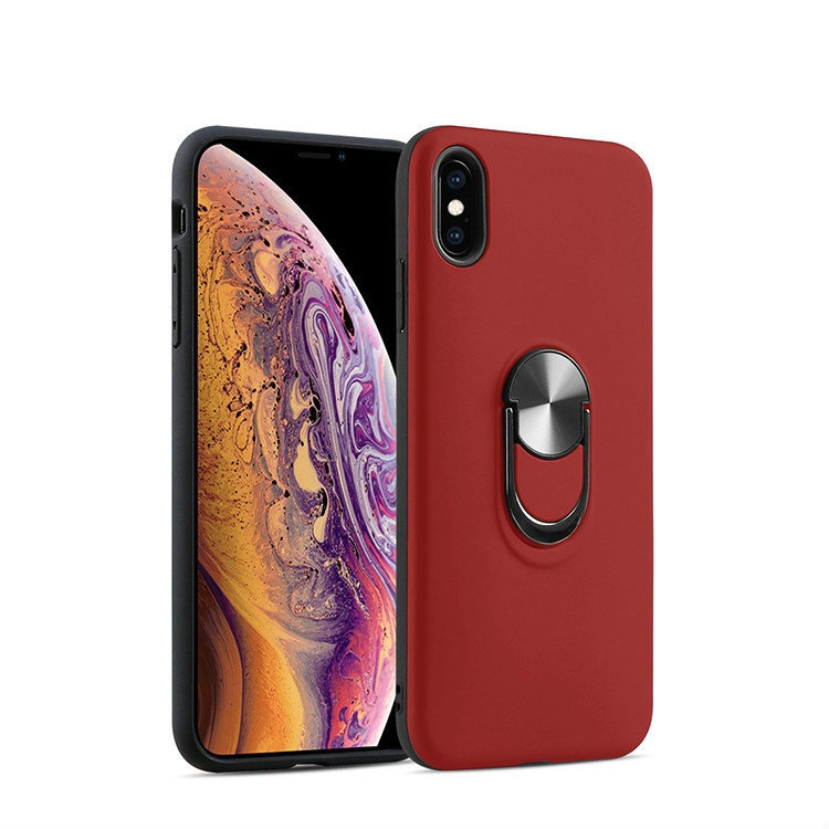 

360 Rotary Multifunctional Stent PC+TPU Case for iPhone XS Max,with Magnetic Invisible Holder(Red)