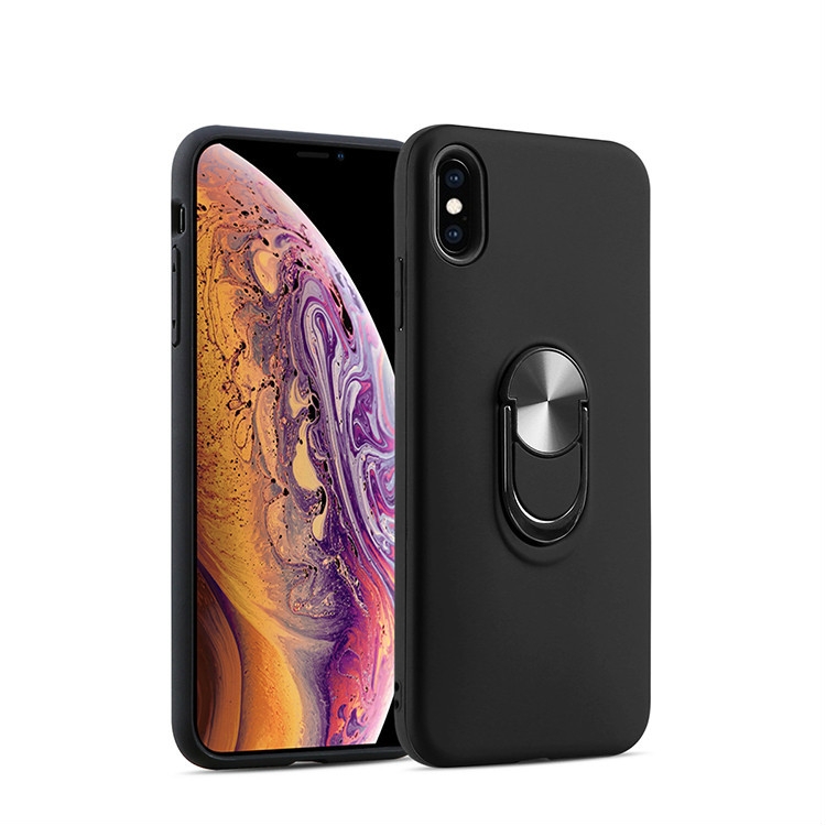 

360 Rotary Multifunctional Stent PC+TPU Case for iPhone XS Max,with Magnetic Invisible Holder(Black)