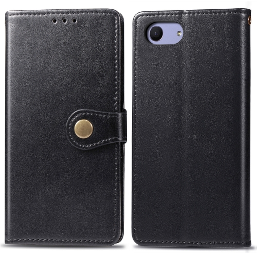 

Retro Solid Color Leather Buckle Mobile Phone Protection Leather Case with Lanyard & Photo Frame & Card Slot & Wallet & Bracket Function for Sony Xperia XZ4 Compact / Xperia XZ4 Mini(Black)