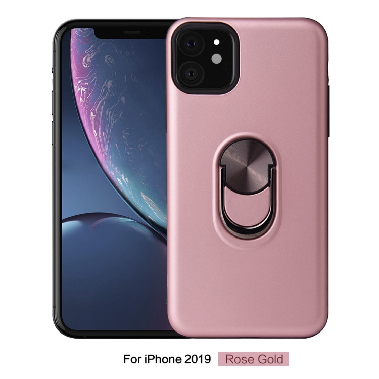 

360 Rotary Multifunctional Stent PC+TPU Case for iPhone 11, with Magnetic Invisible Holder(Rose Gold)