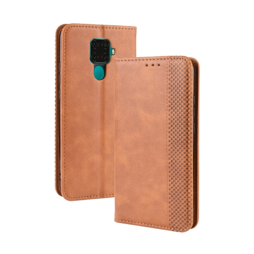 

Magnetic Buckle Retro Crazy Horse Texture Horizontal Flip Leather Case for Huawei Nova 5i Pro / Mate 30 Lite, with Holder & Card Slots & Photo Frame(Brown)