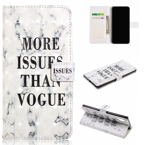 

3D Painted Pattern Horizontal Flip Leather Case with Stand & Card Slot & Wallet for Galaxy Note10+(Fashion White)