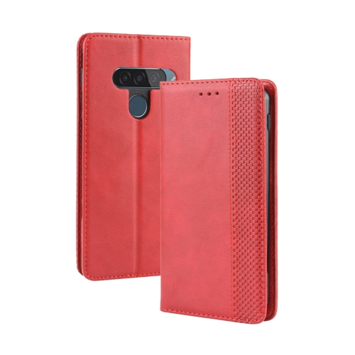 

Magnetic Buckle Retro Crazy Horse Texture Horizontal Flip Leather Case for LG G8S ThinQ, with Holder & Card Slots & Photo Frame(Red)